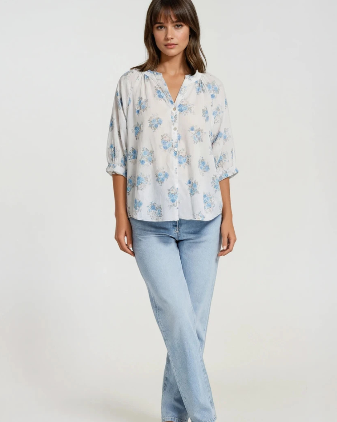 Blouse Print | Blauw