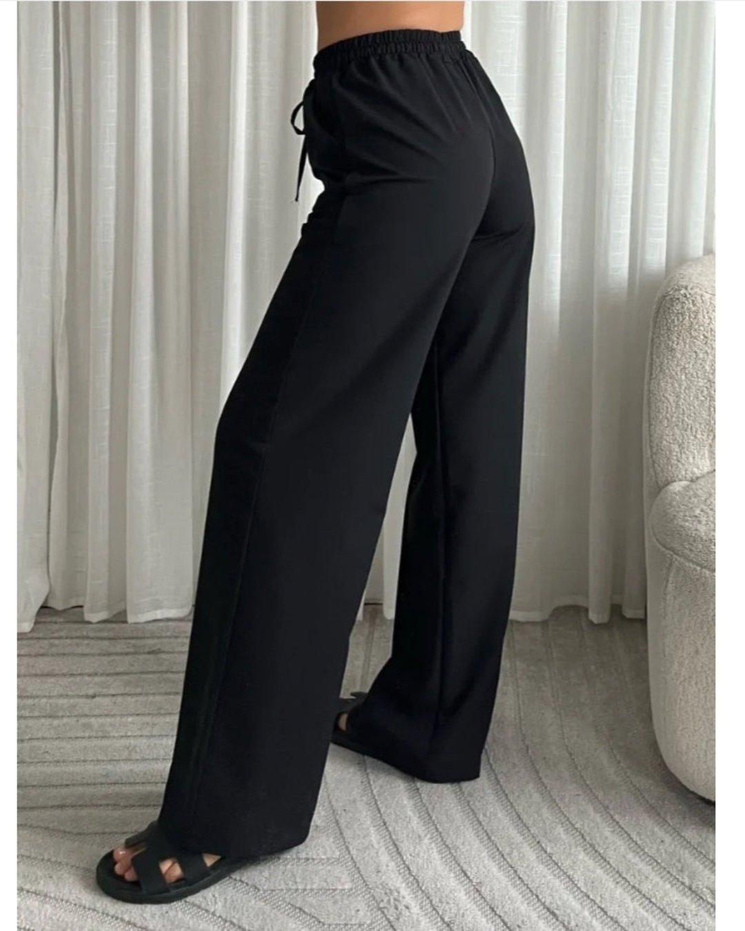 Broek Comfy Wide-Leg | Zwart