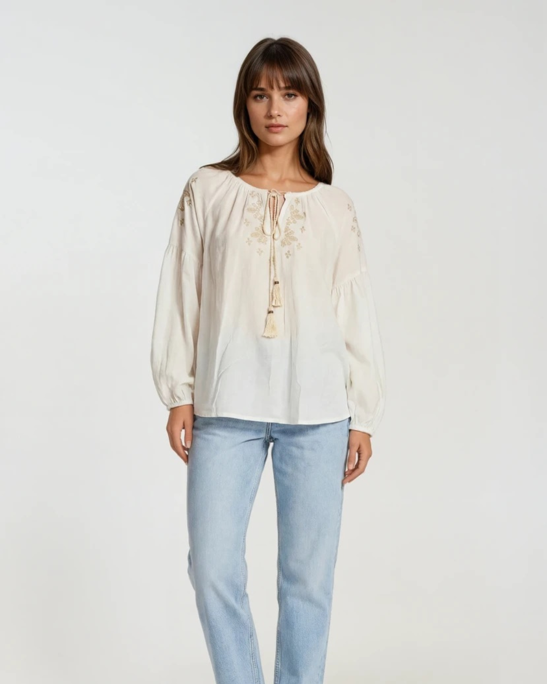 Blouse Verajo I Wit/Beige