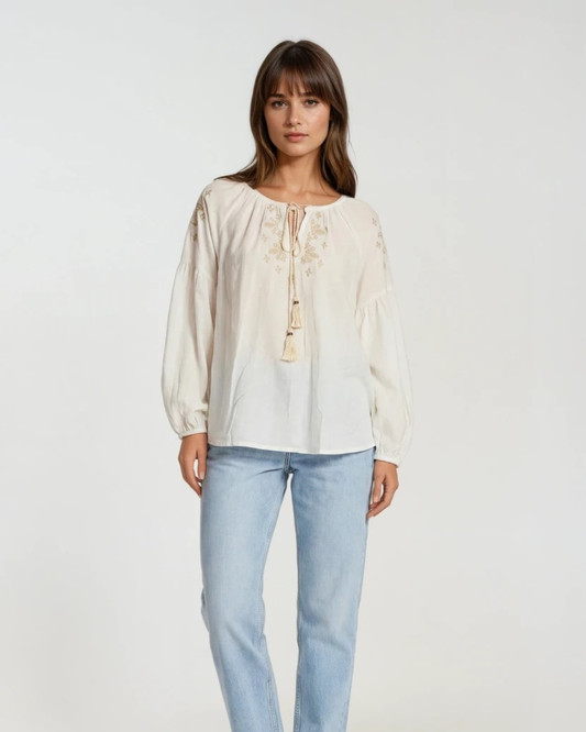 Blouse Verajo I Wit/Beige