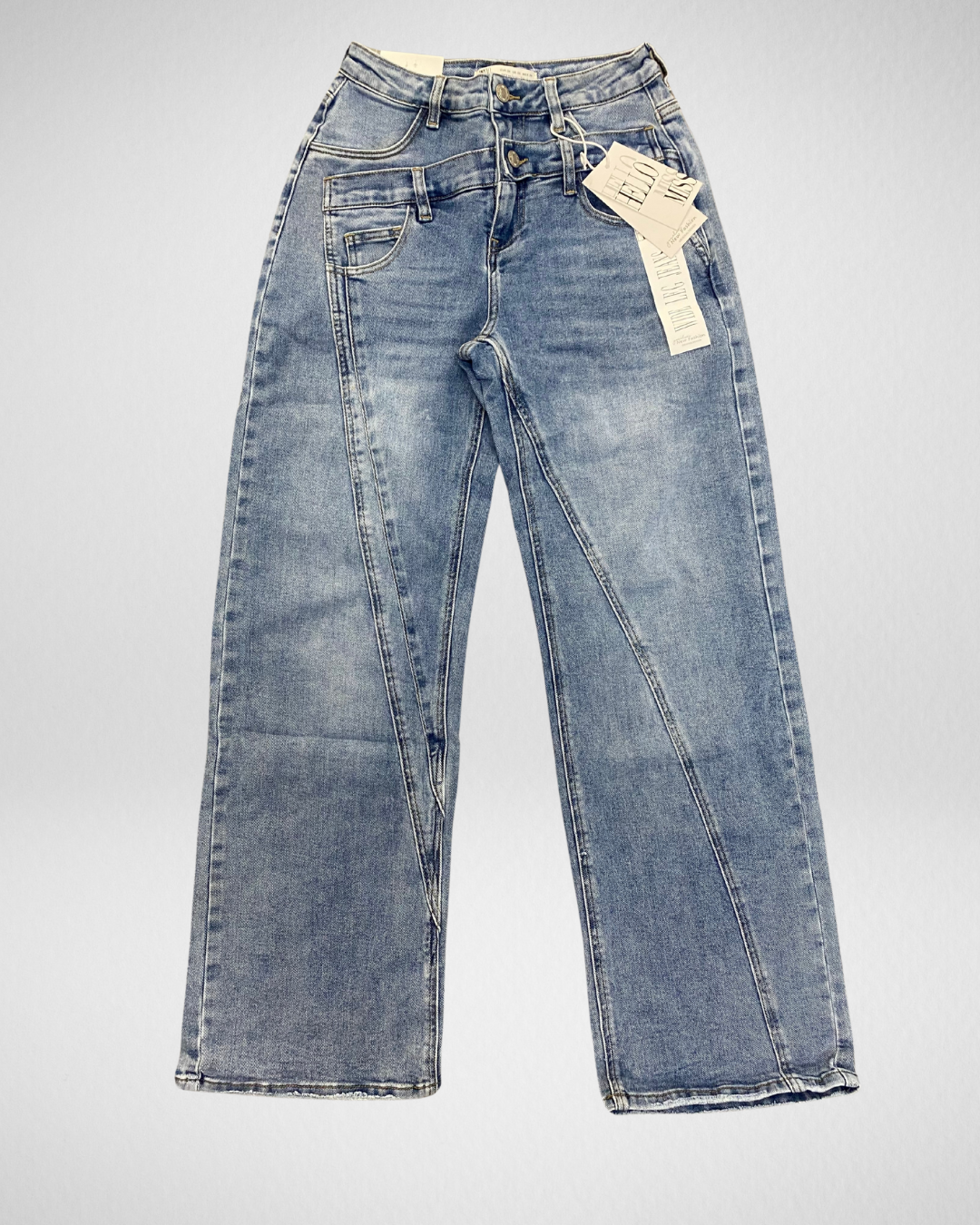 Hello miss Wide-Leg | dubbel zak Blauw
