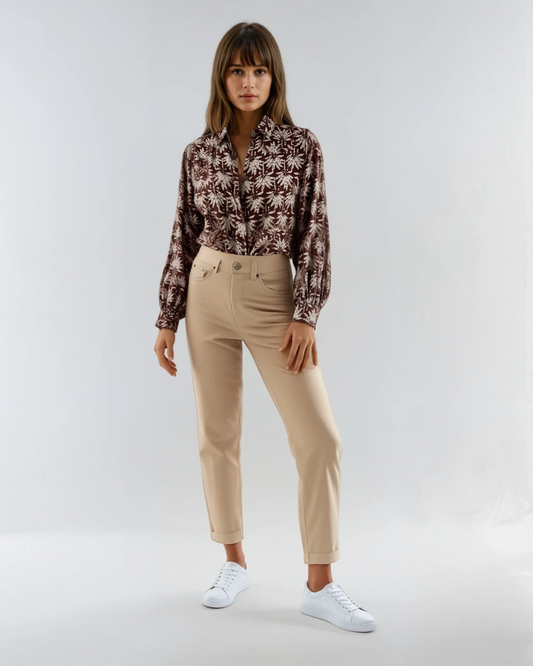 Blouse Flamant New Print| Bruin