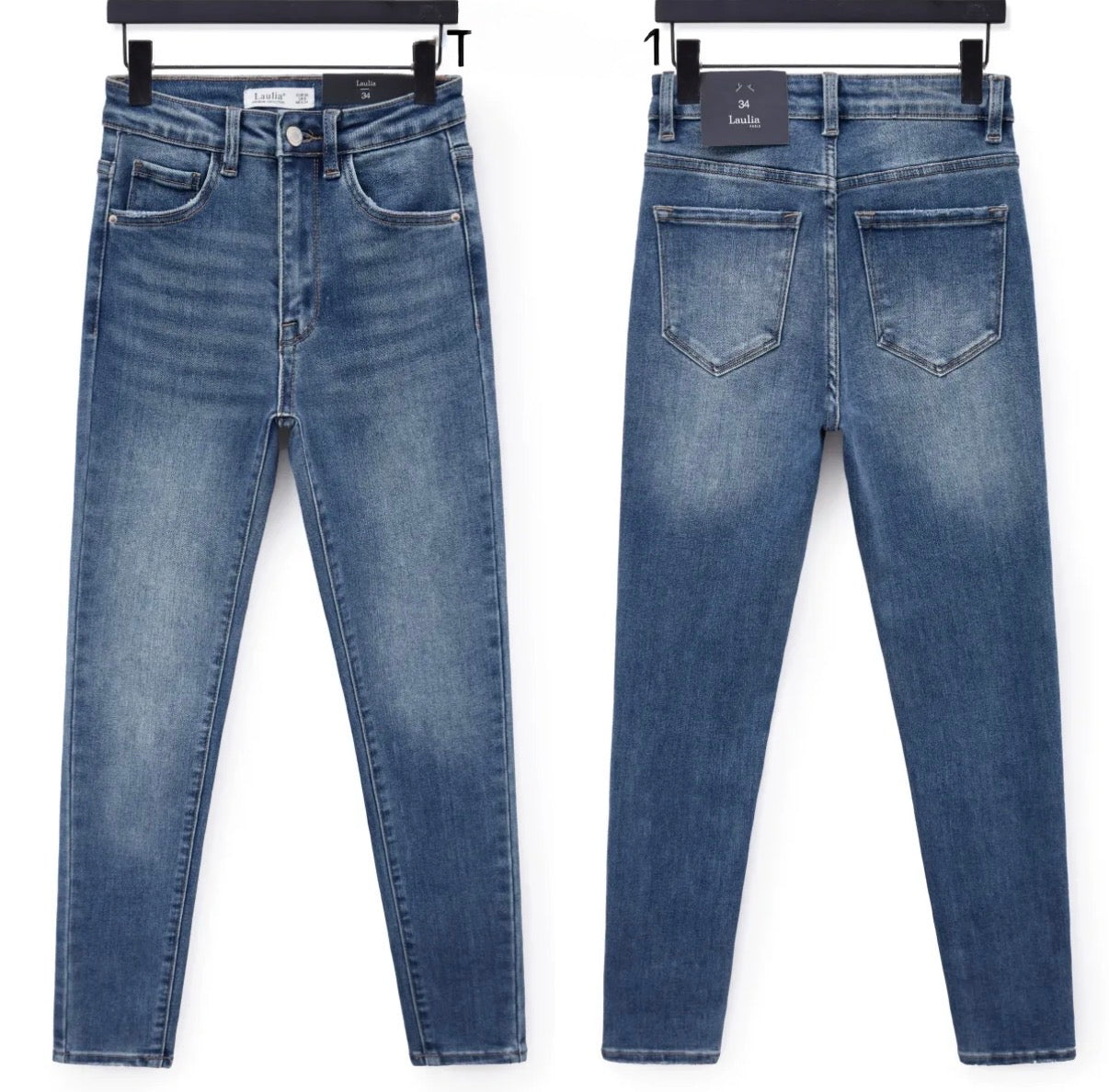Skinny jeans push up Laulia | Blauw
