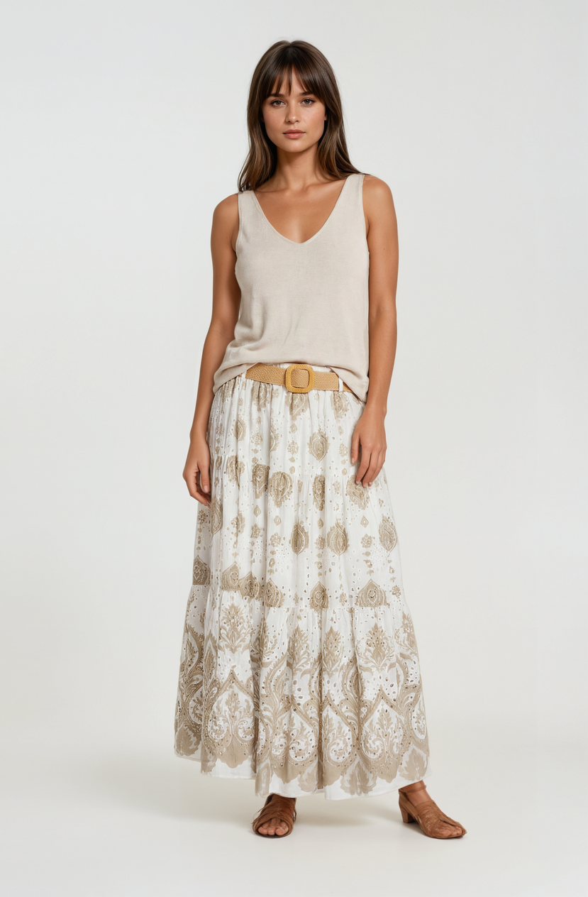 Ibiza top mouwloos I Beige