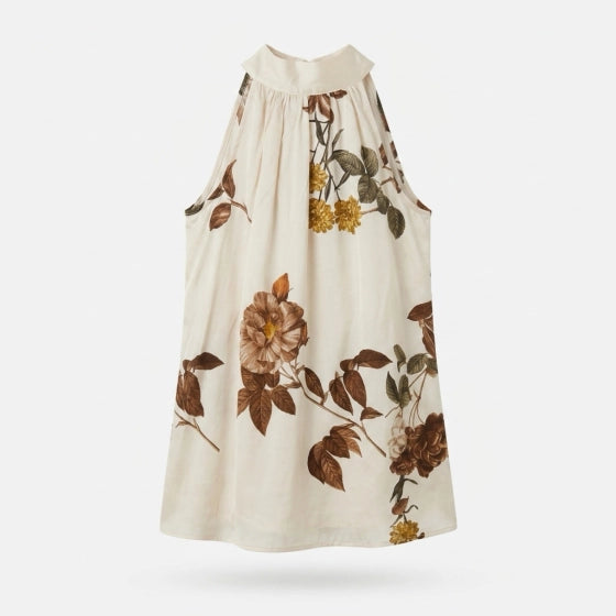 Top haltertop Gimme richery Bloem I Beige