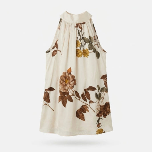 Top haltertop Gimme richery Bloem I Beige