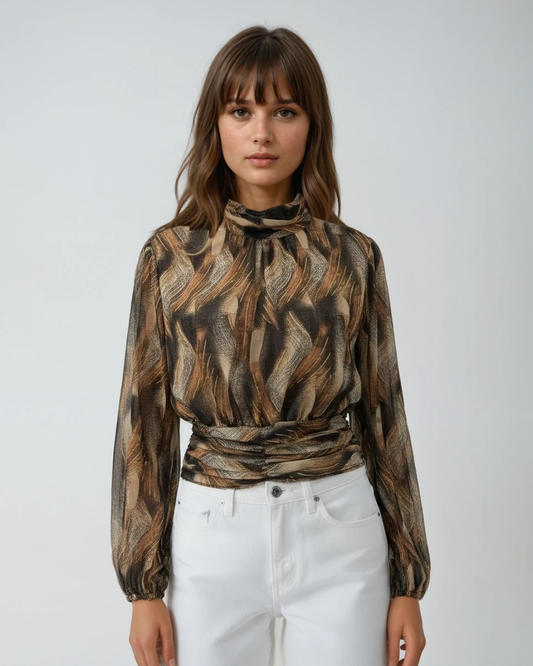 Blouse Top Yasmine | Bruin