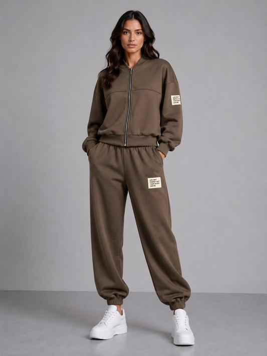 Comfy set badge Vest I Taupe donker