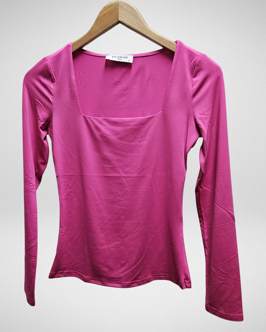 Vierkant Hals Top I Fuchsia