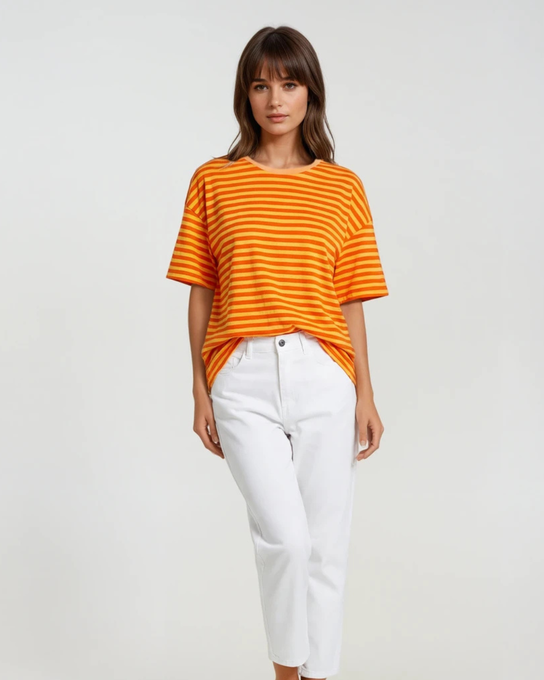 T-shirts Streep oversized | Oranje Streep