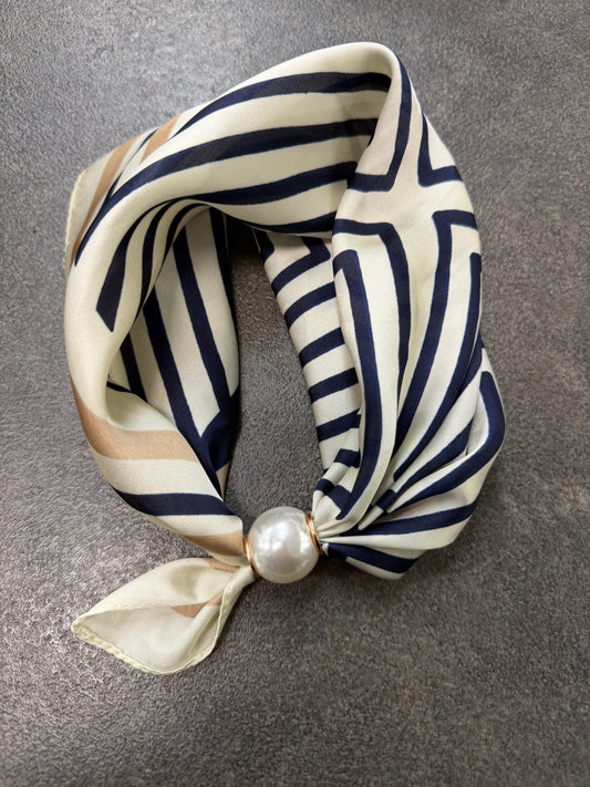 Magneet sjaaltjes I Navy Streep beige