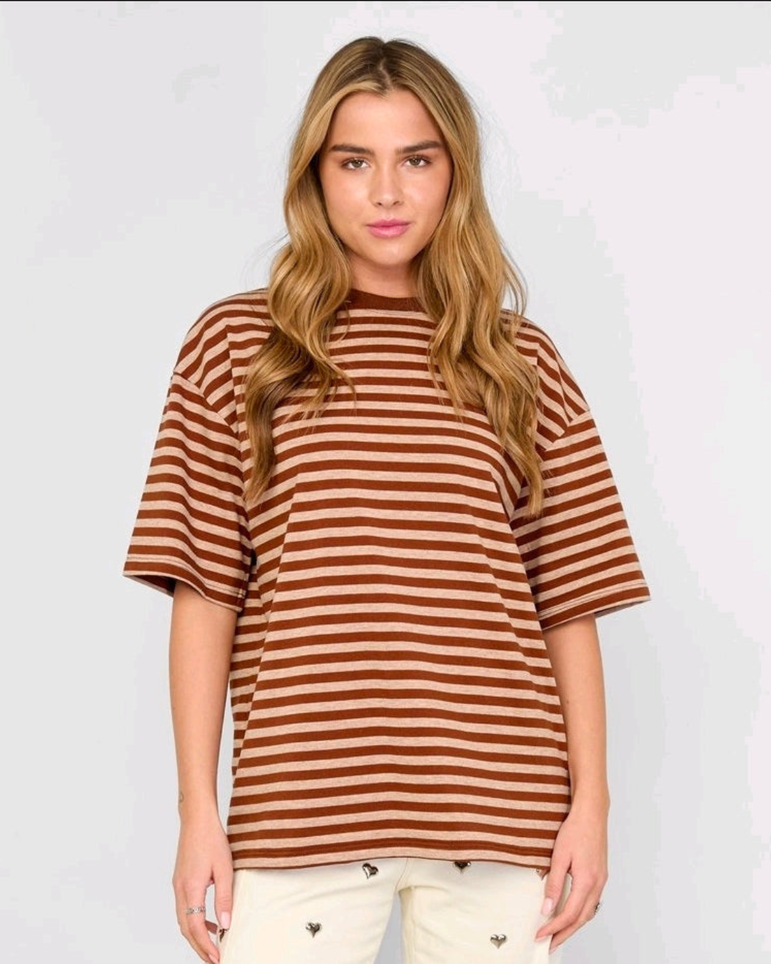 T-shirts Streep oversized | Rose