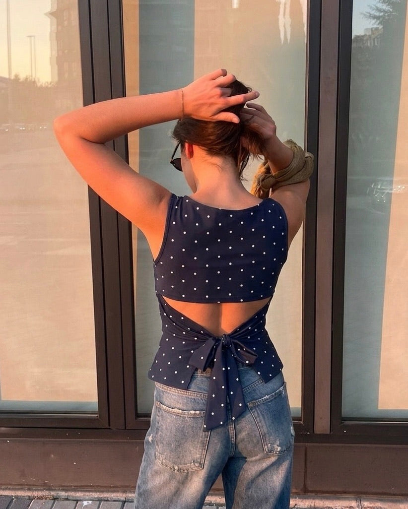 Top ibiza | Navy dots