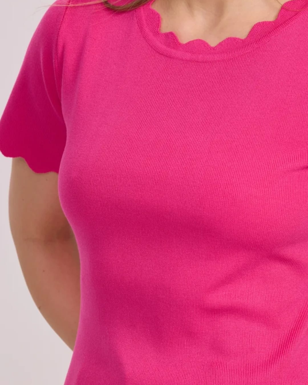 Trui ribble mouw I Fuchsia