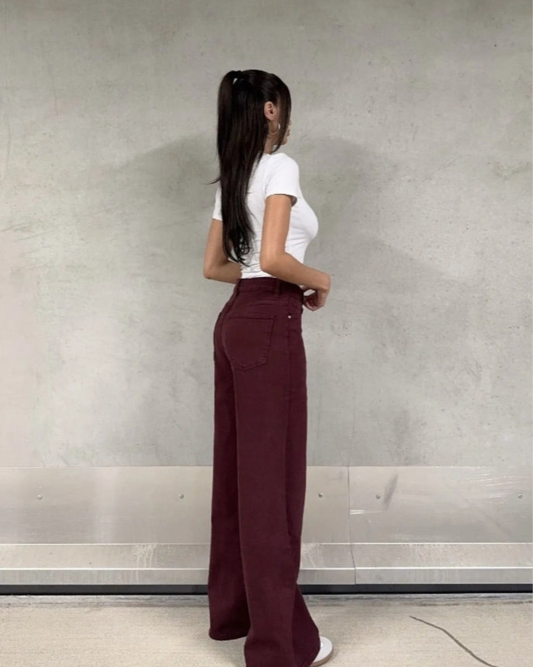 Wide-Leg Jeans | Bordeau