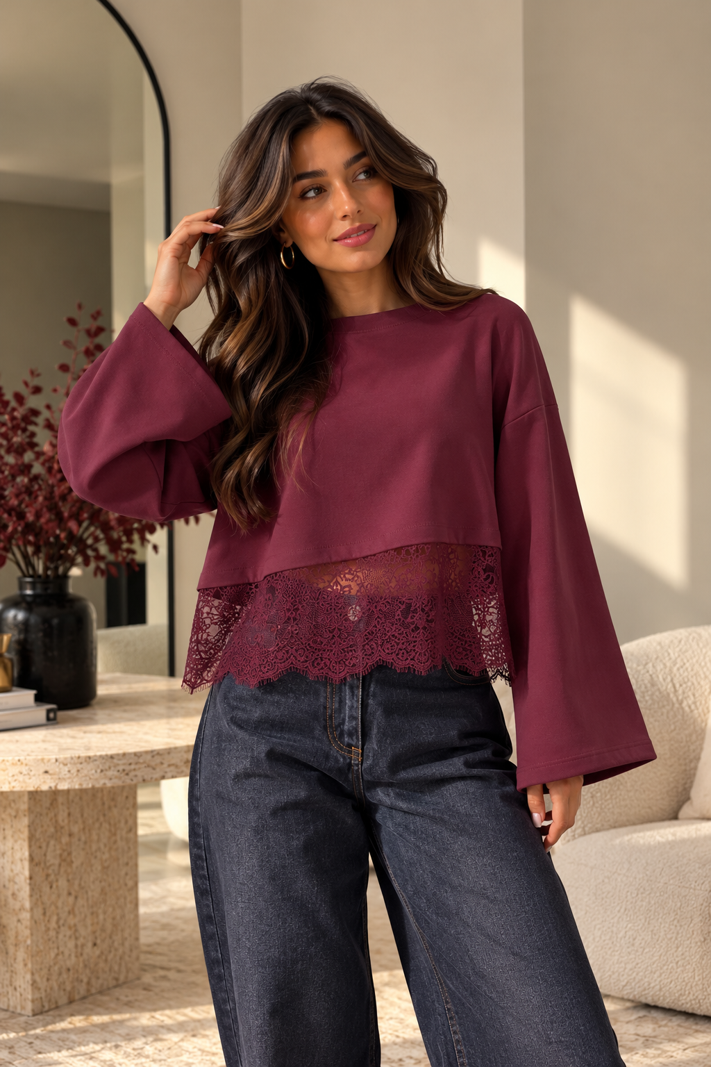 Longsleeve Kant | Bordeaux