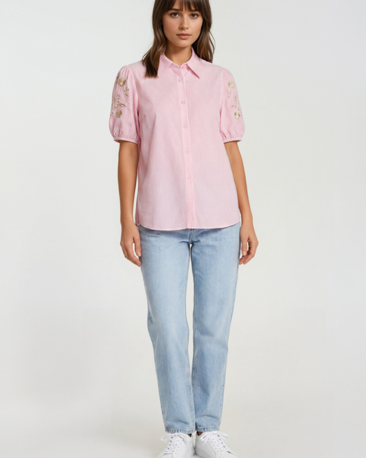 Blouse Gimme Richery bloem mouw I Rose