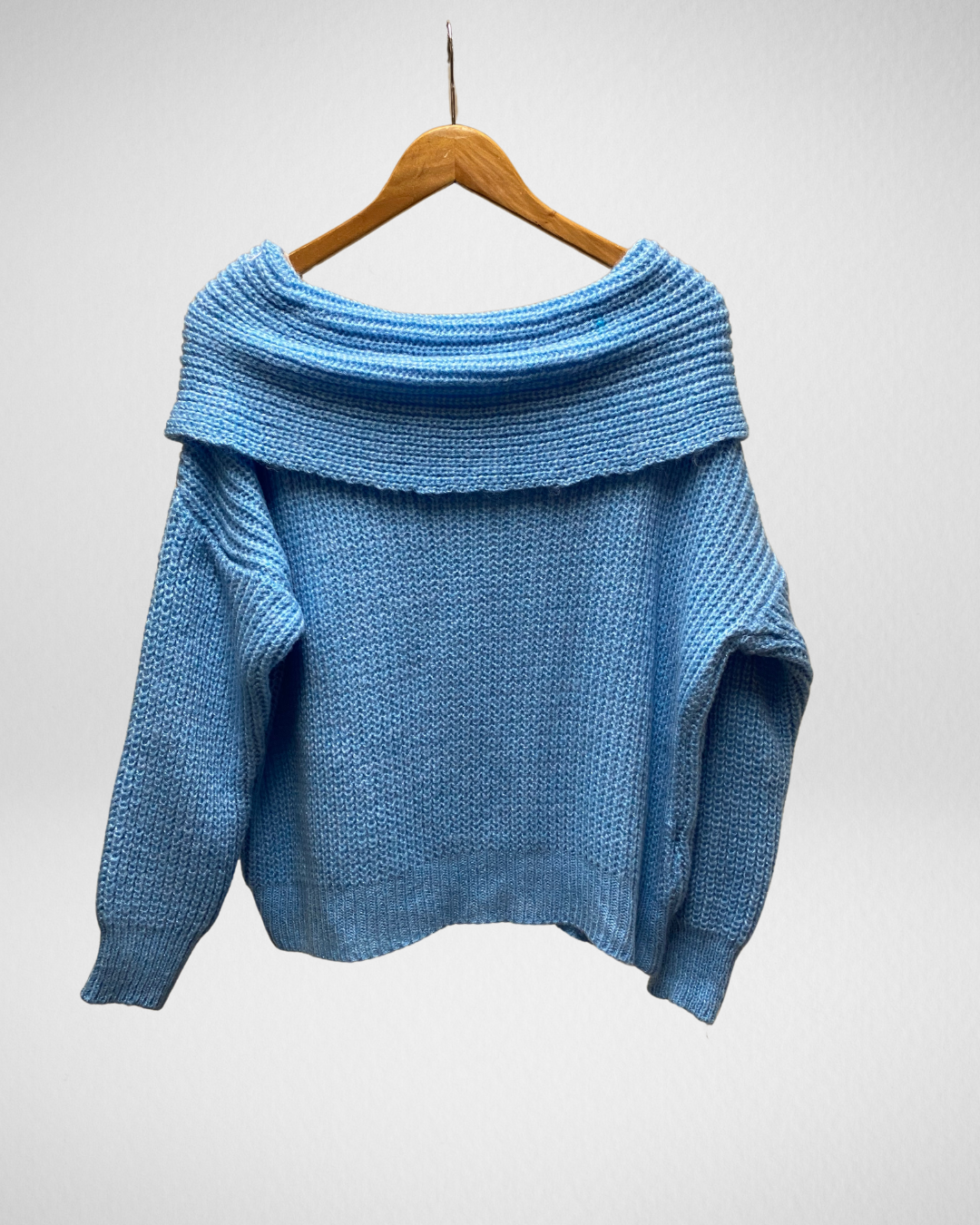 Off shoulder trui I Zee Blauw