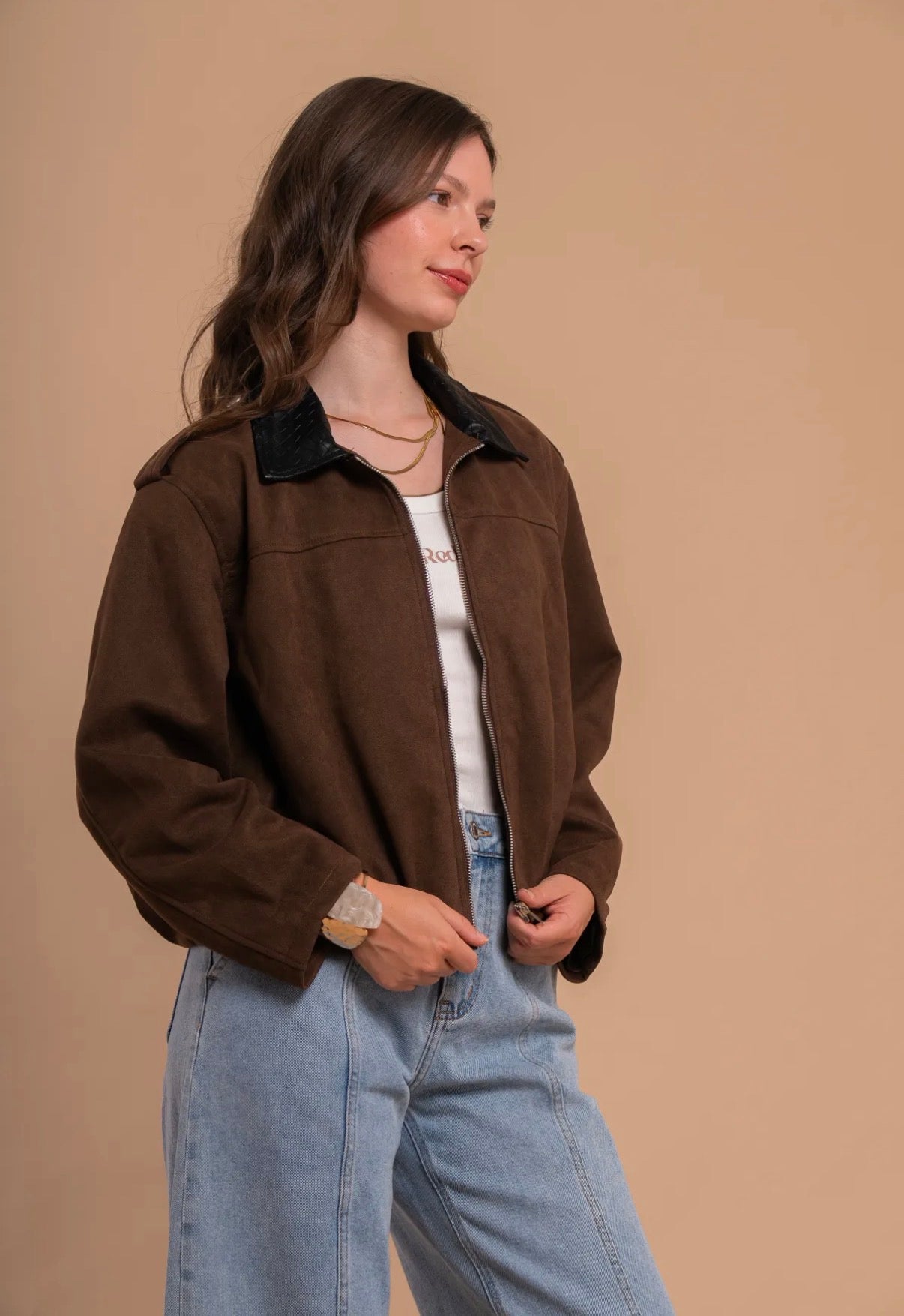 Jasje suede | Bruin