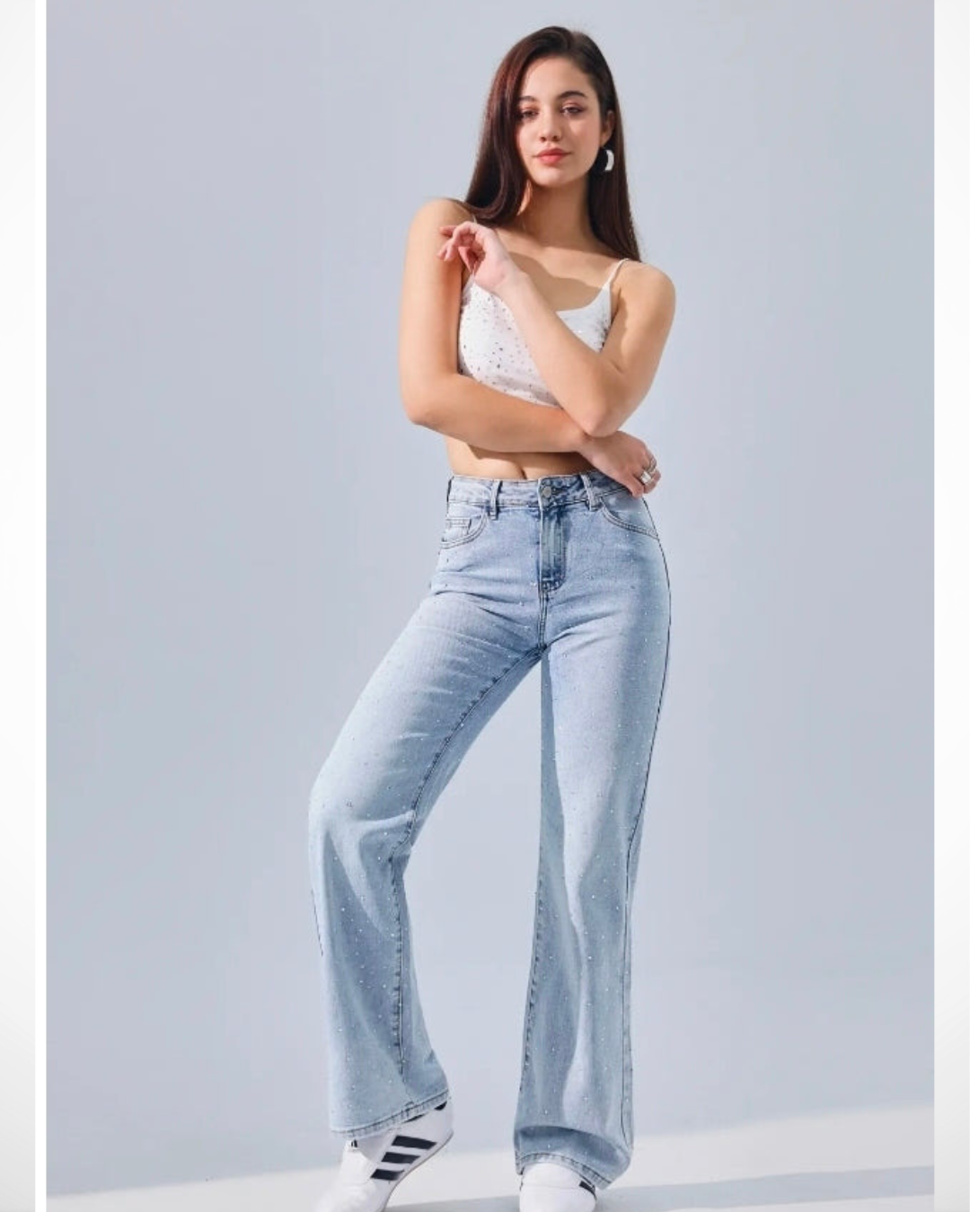 Hello-miss Wide-Leg Destroyed jeans | Vintage Bleu