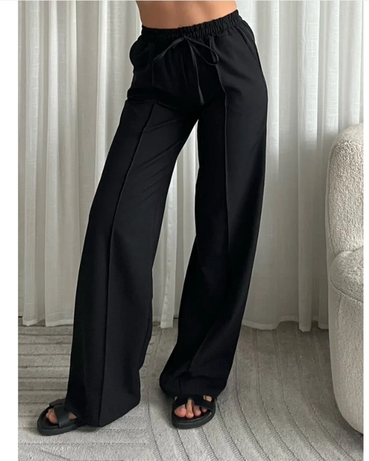 Broek Comfy Wide-Leg | Zwart