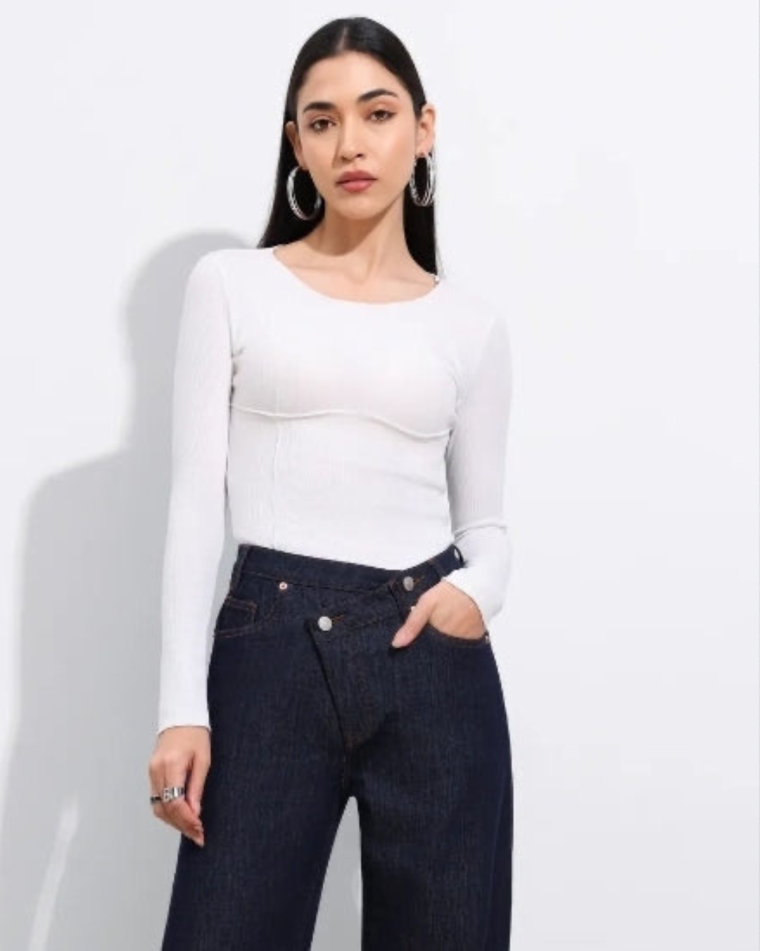 Hello-miss Wide-Leg One Wash| Blauw