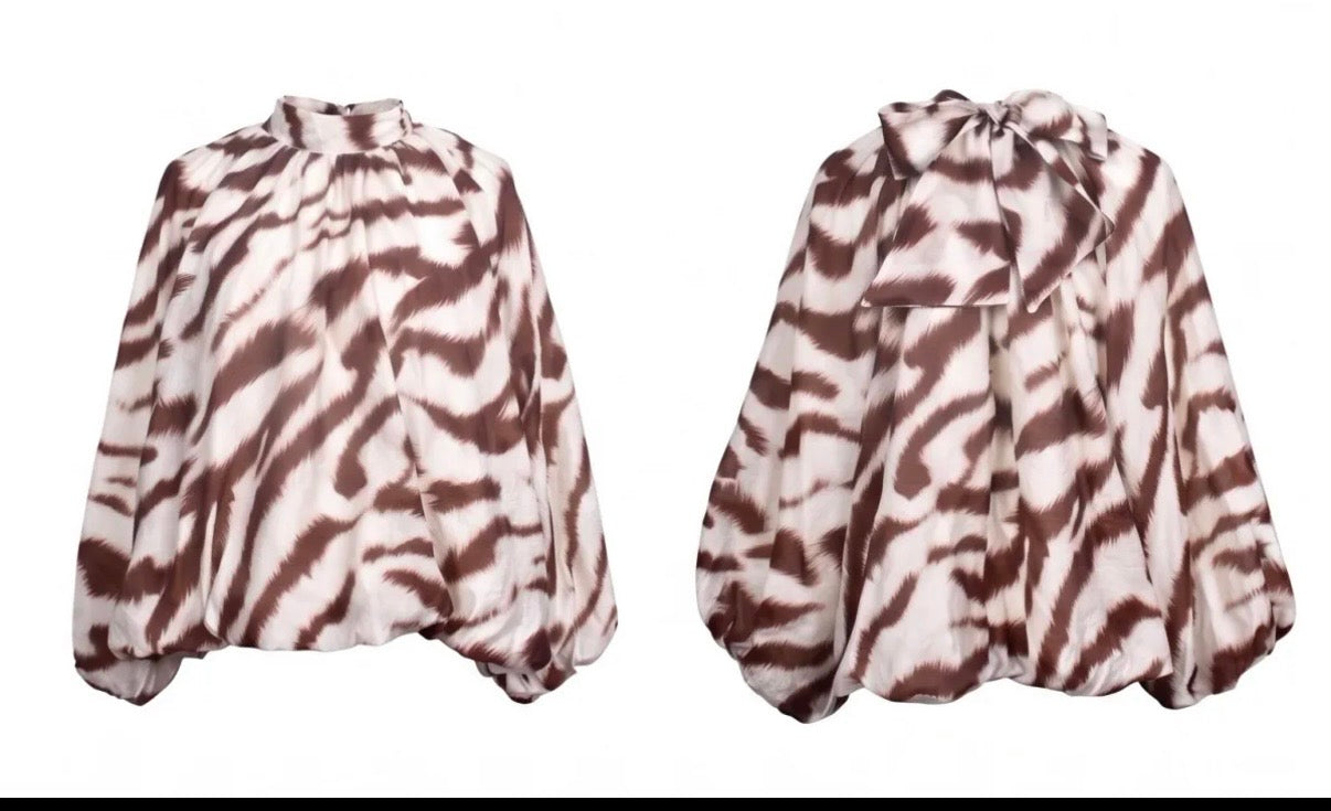 Blouse Amy pofmouw I Bruin
