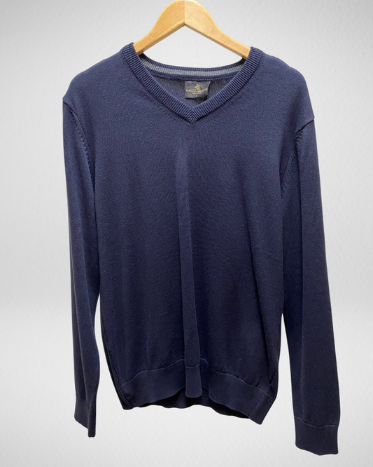 V hals trui I Donker Blauw