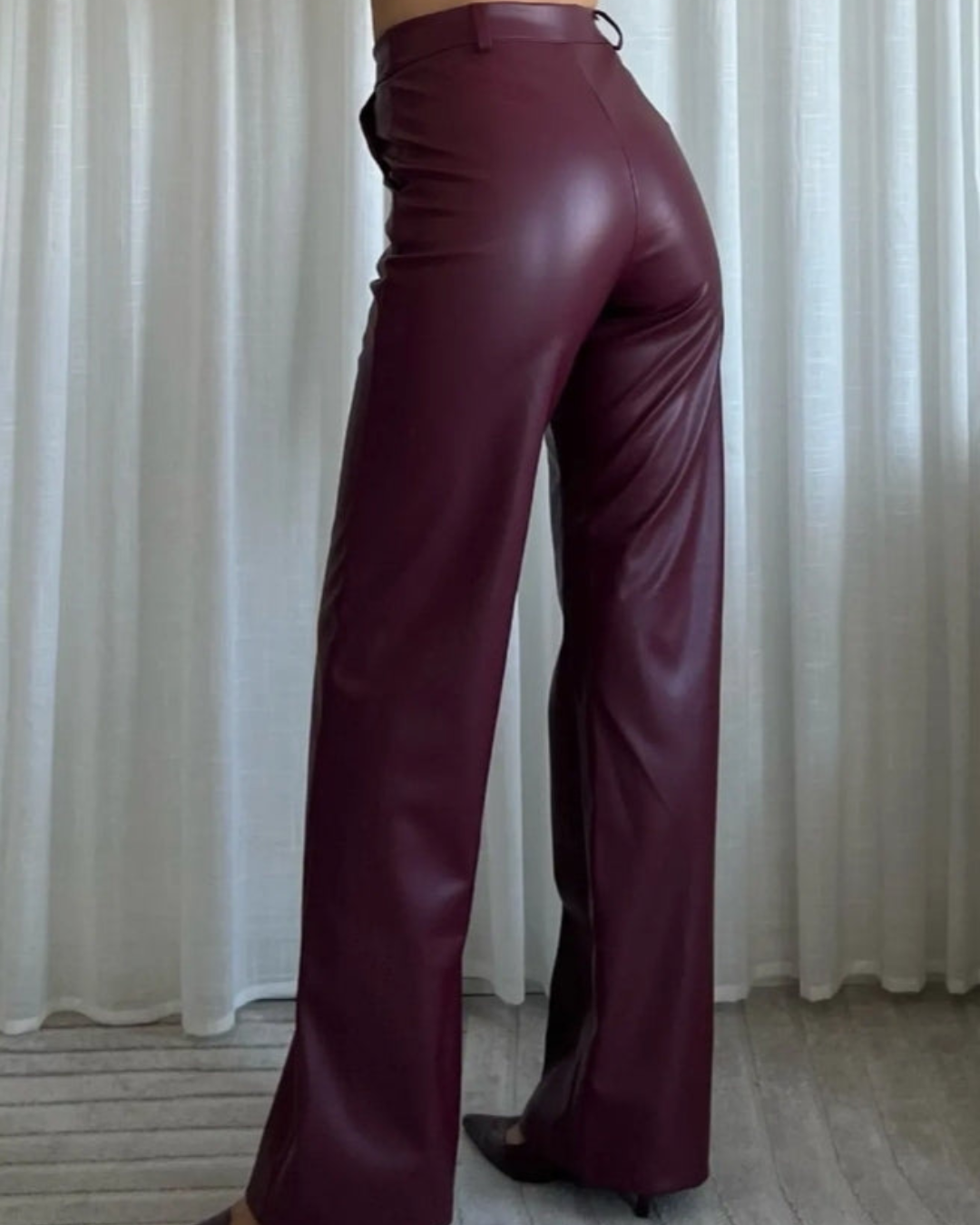 Wide-Leg Leather Look | Bordeau