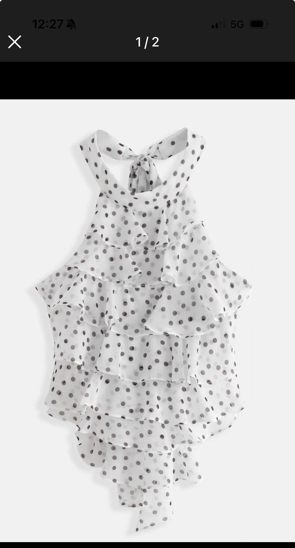 Ruffle Halter Top | Dots