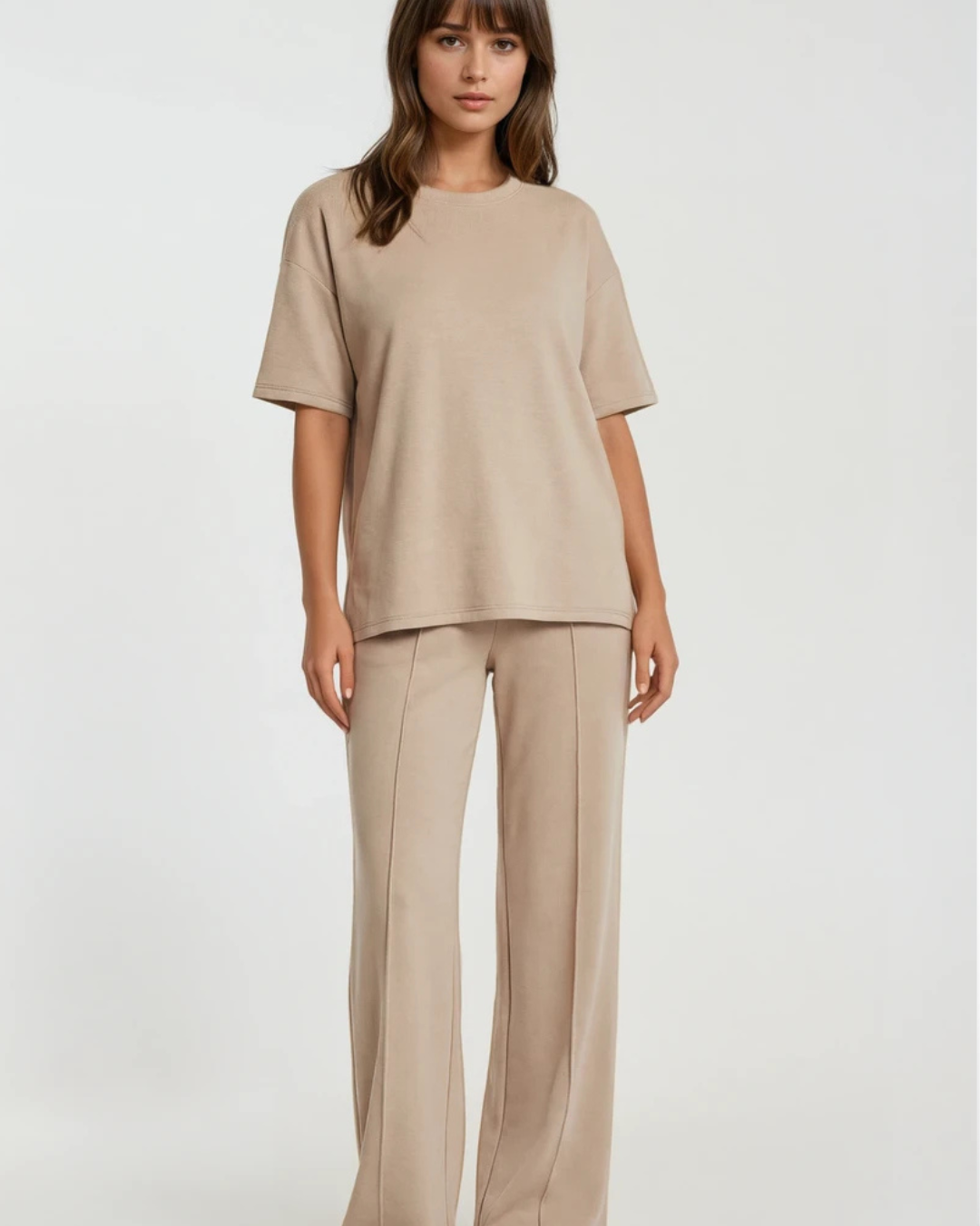 Setje Badge korte mouw | Taupe