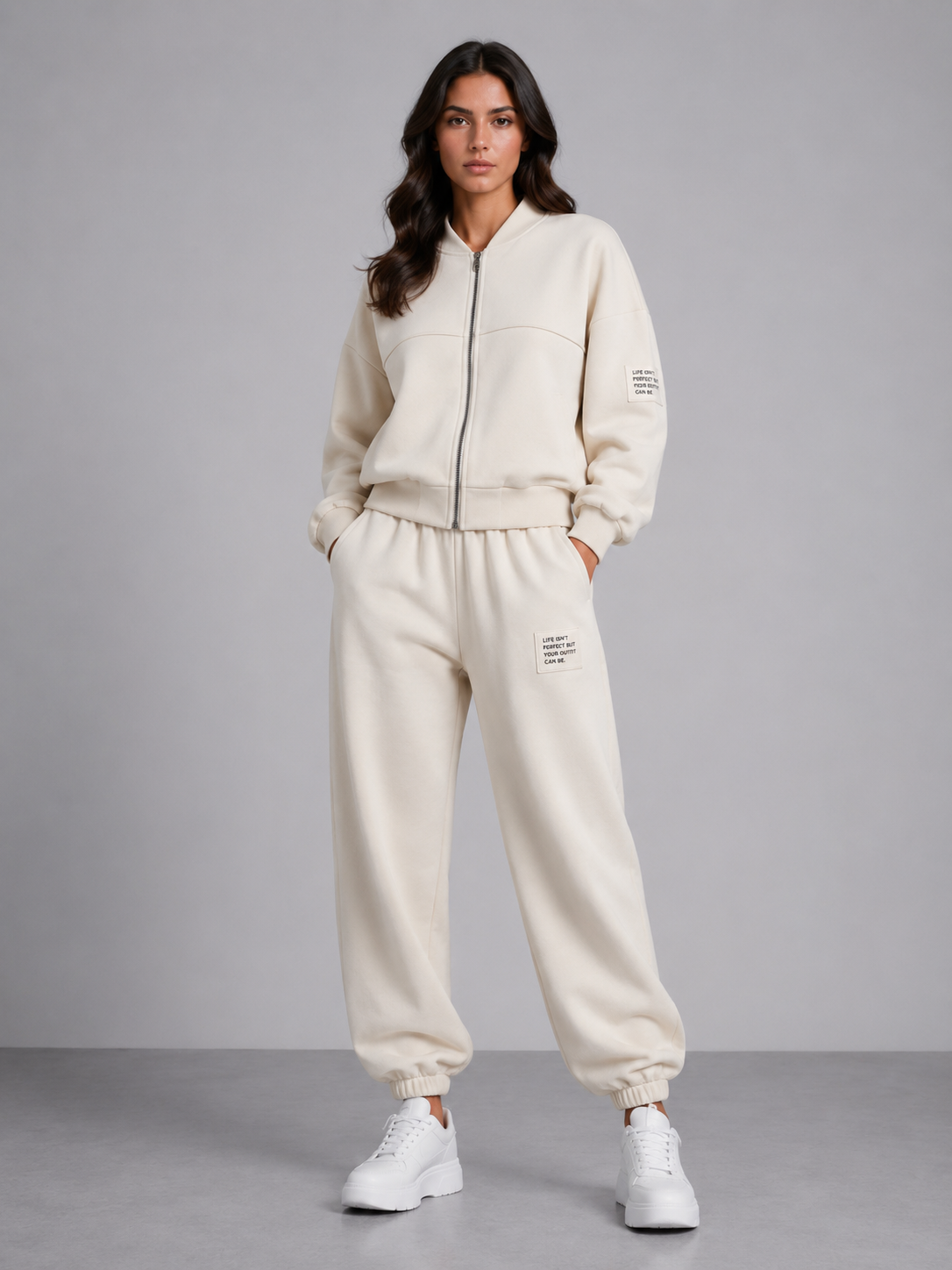 Comfy set badge Vest I Beige