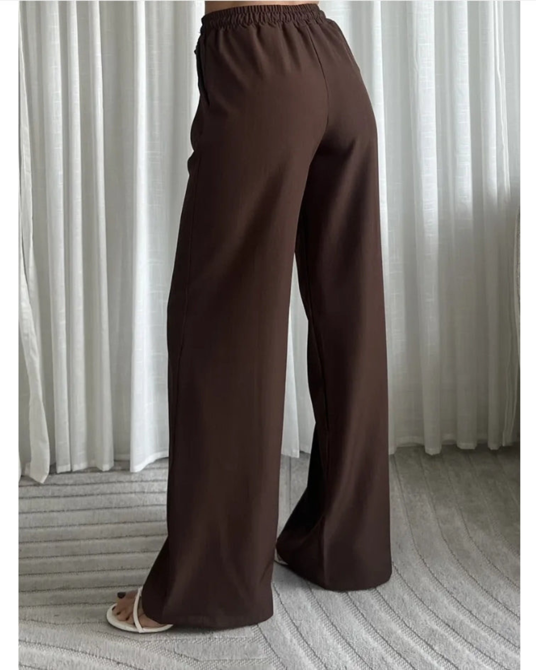 Broek Comfy Wide-Leg | Bruin