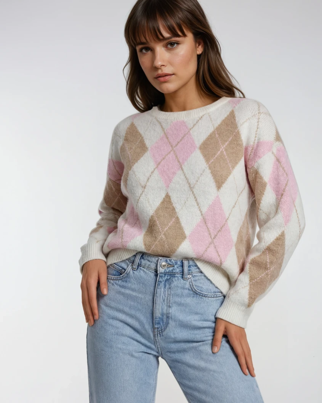 Trui | Roze/ Camel
