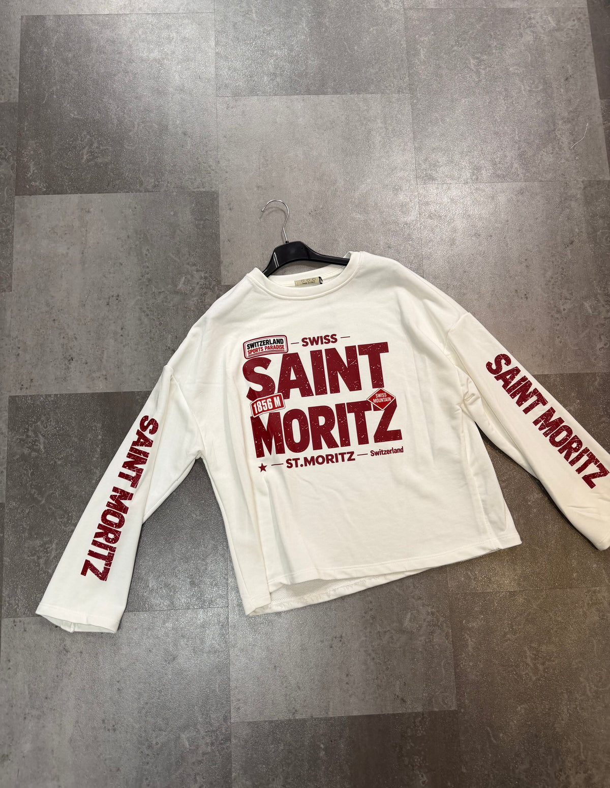 Longsleeve Saint Moritz | Wit/ Rood