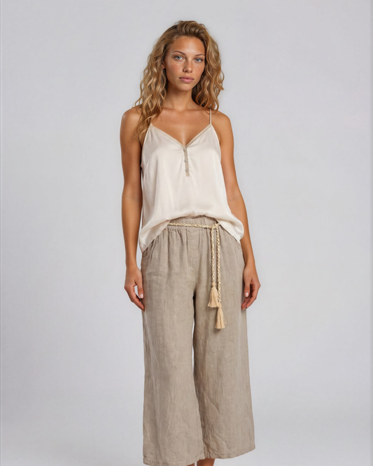 Broek Linnen I Taupe