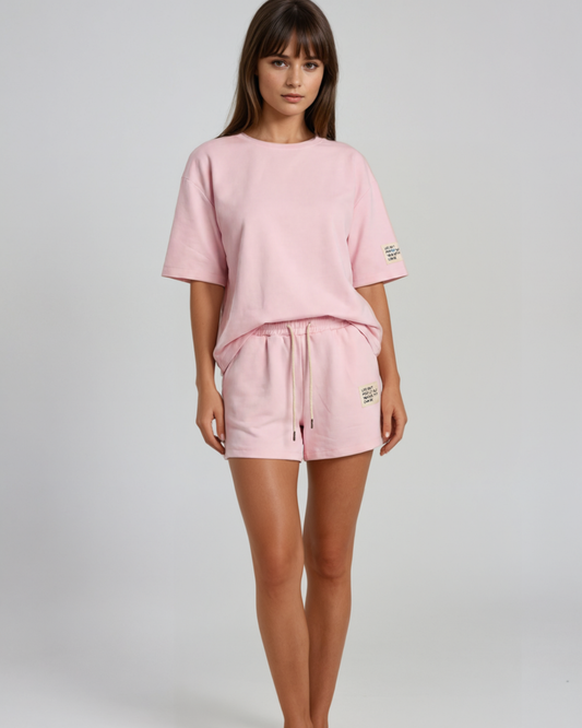 Comfy set badge summer I Rose/ Beige