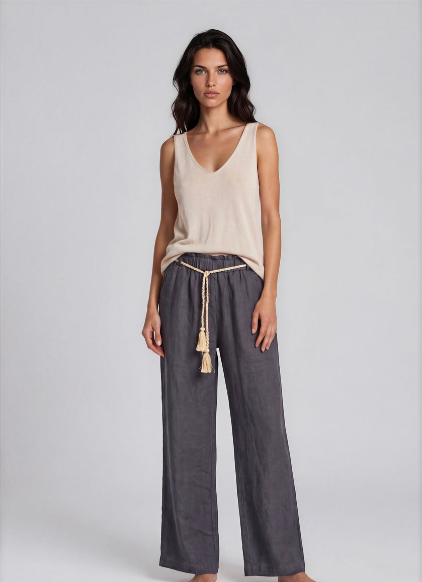 Broek Linnen I Navy