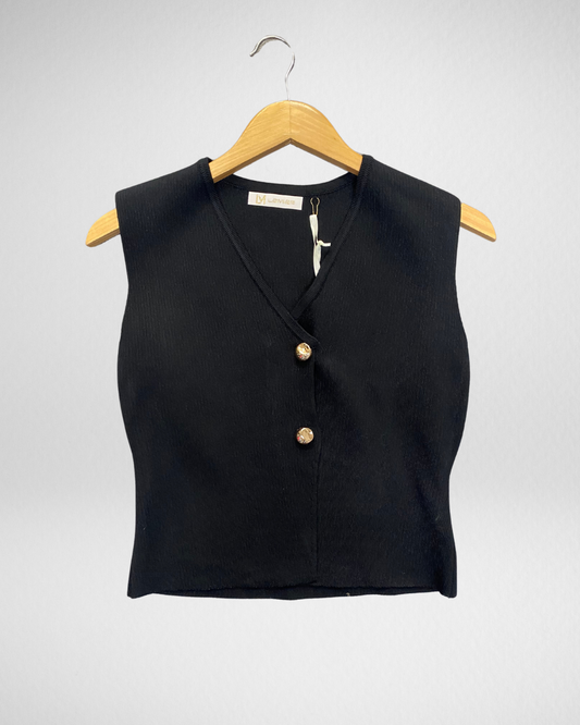 Gilet vest korte mouw I Zwart