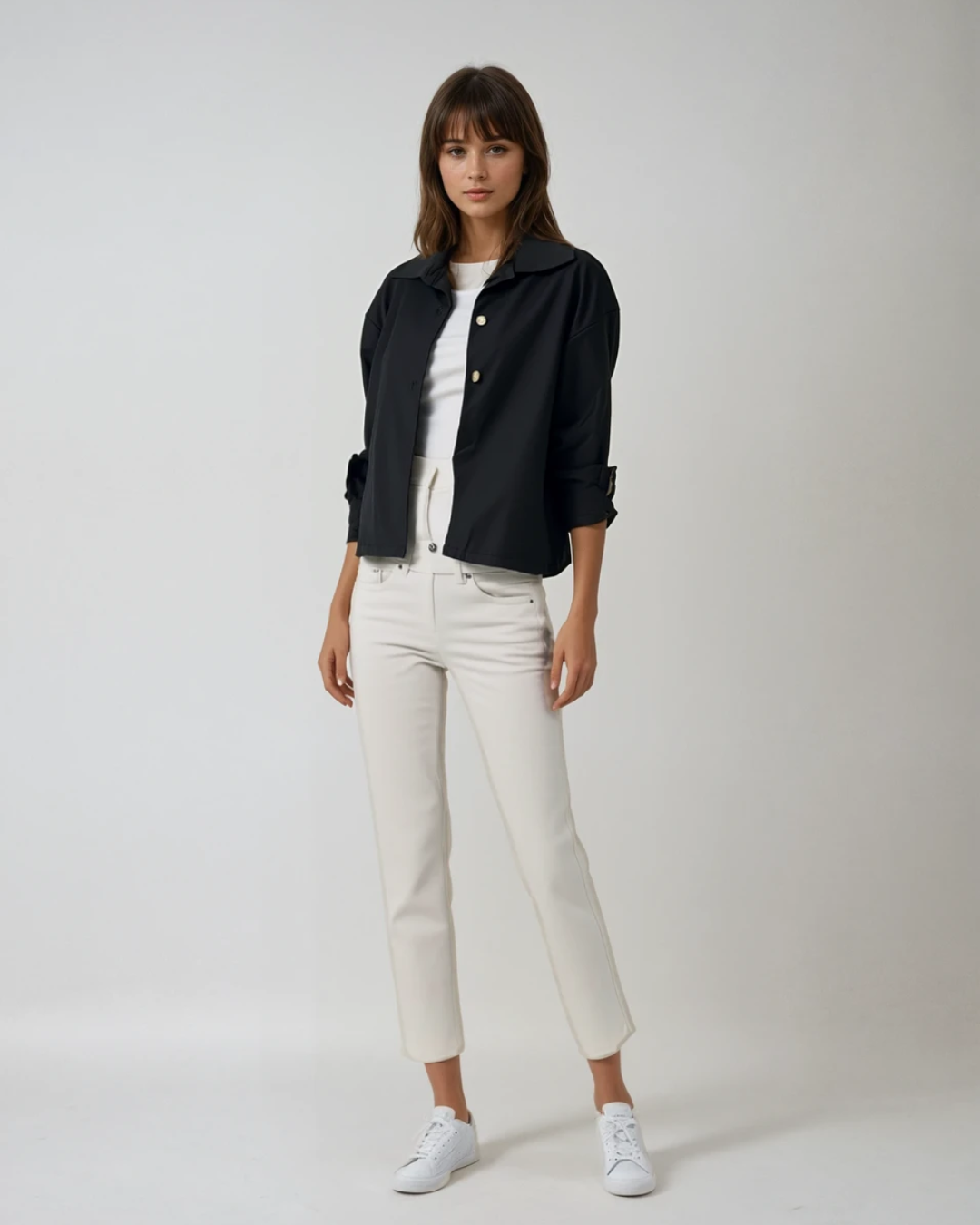 Korte trenchcoat | Zwart