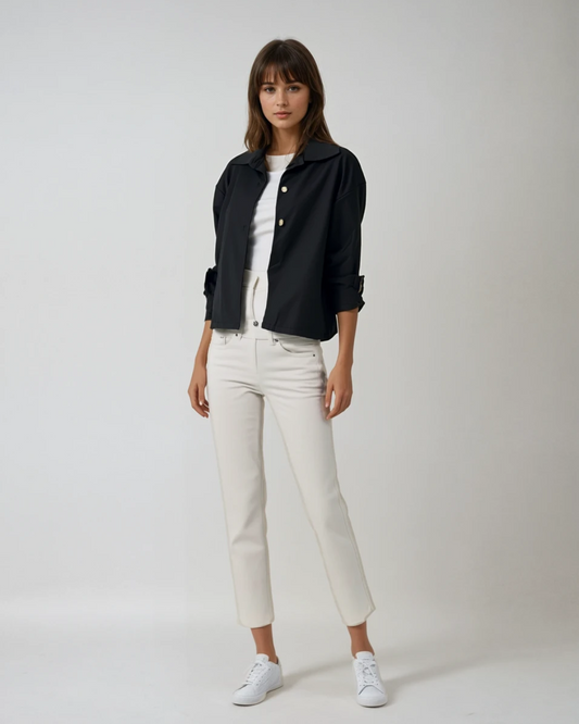 Korte trenchcoat | Zwart