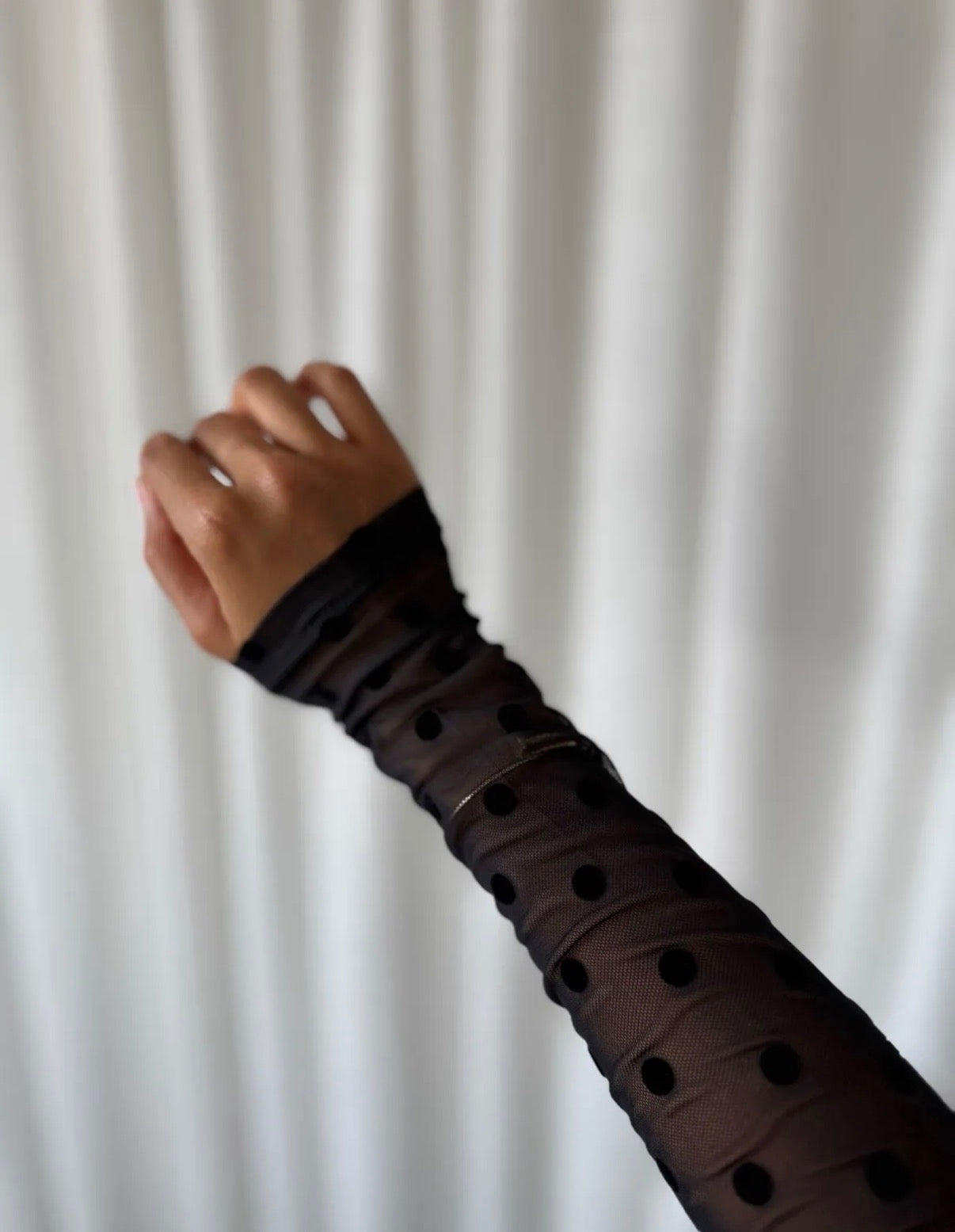 Lace top dots | Zwart