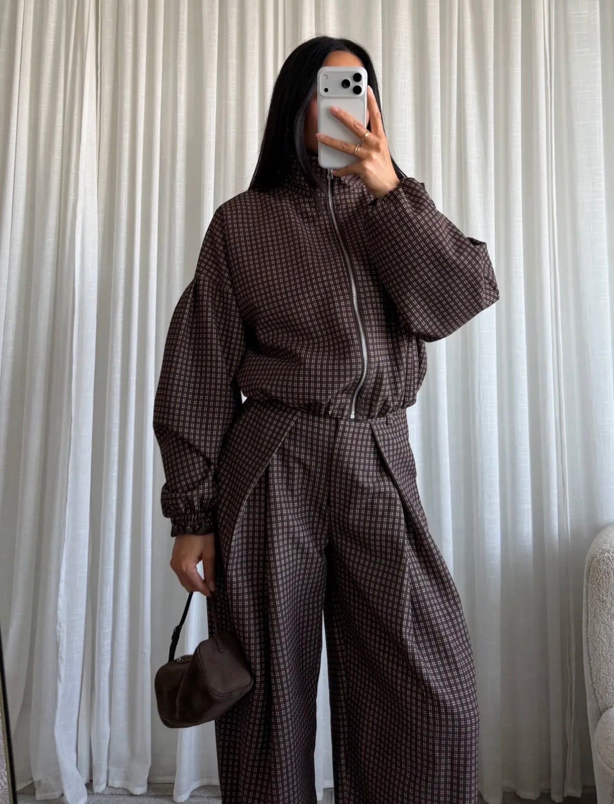 Livia bomber set Ruit  I Bruin