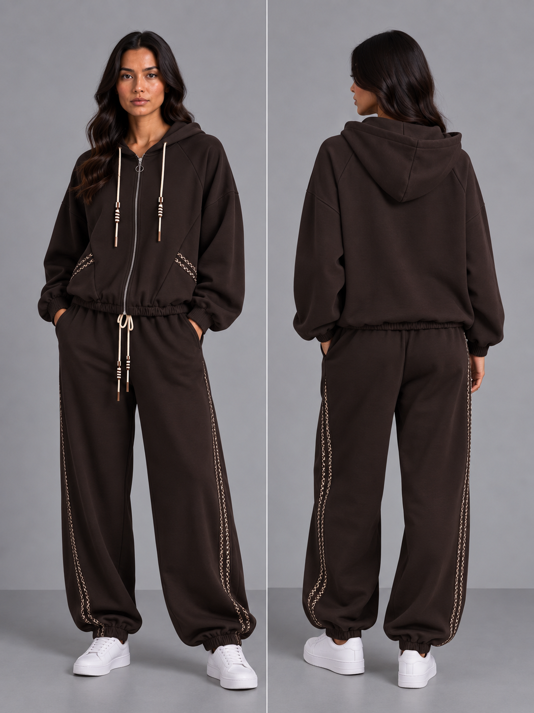 Comfy set badge Vest Capuchon I Bruin