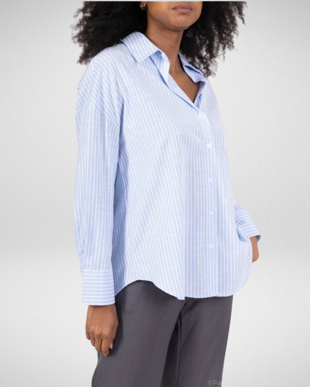 Blouse Streep | Blauw