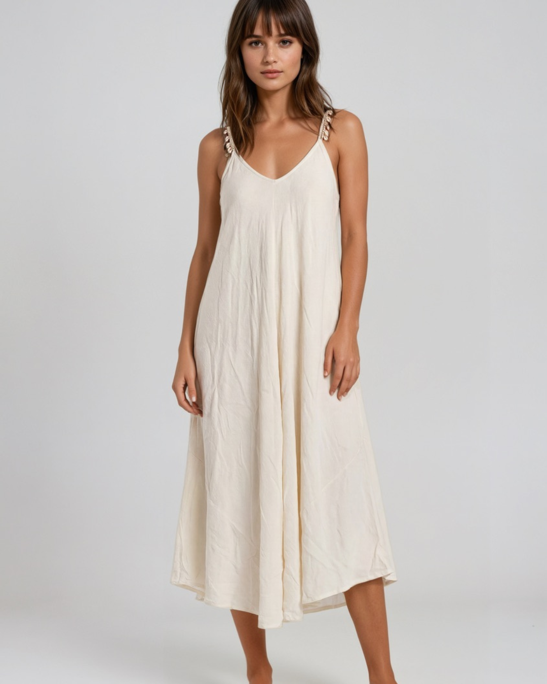 Jurk Malta I Beige schelpjes