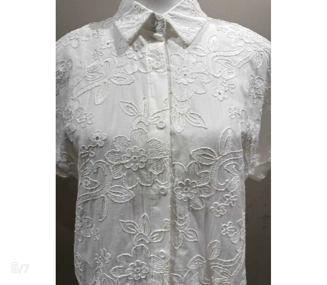 Blouse Broderie | Wit