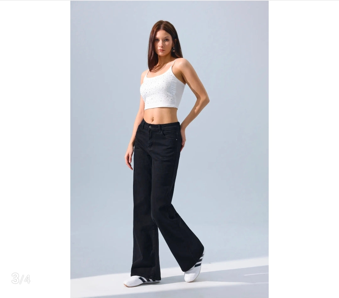 Hello miss Wide-Leg | Diep Zwart