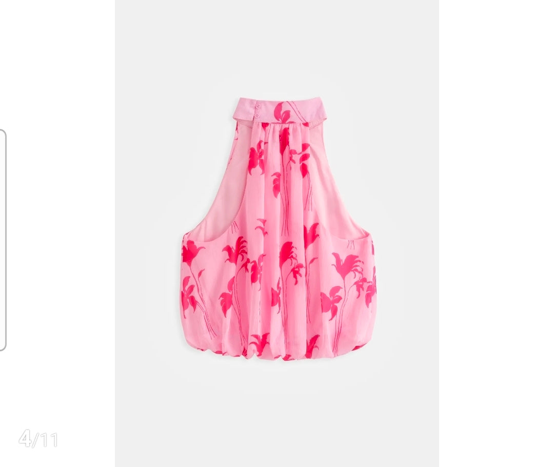 Halter Top Bloem | Rose