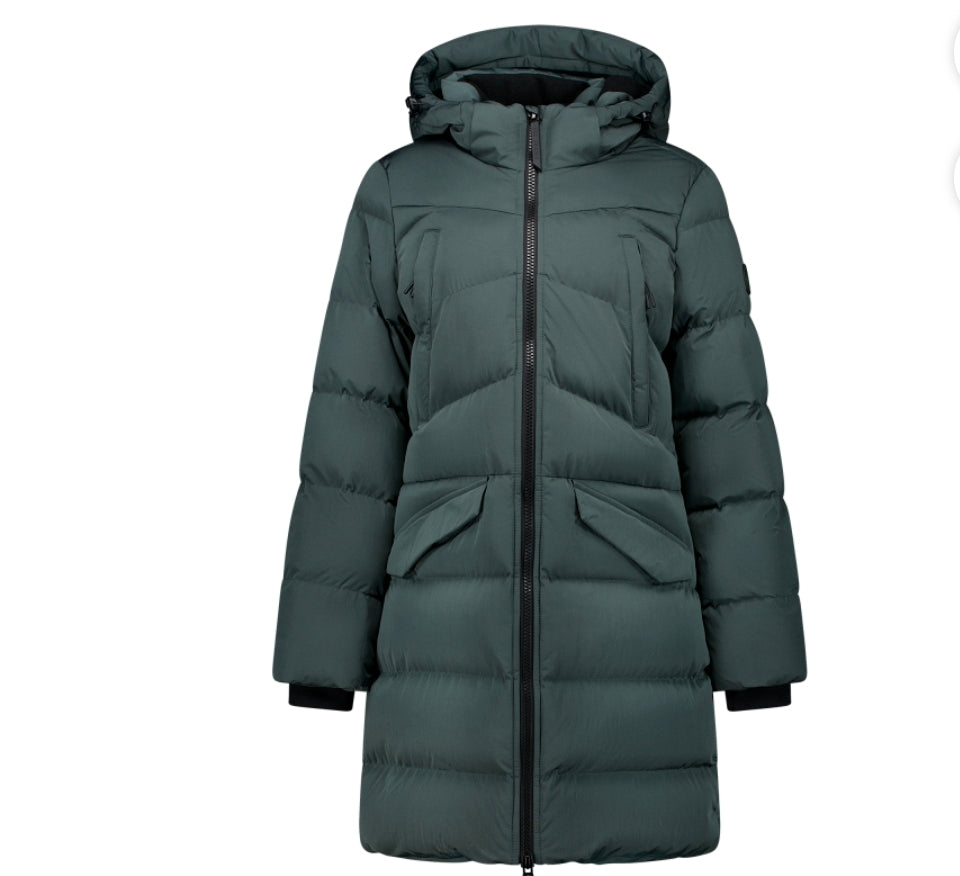 Dames Cars Winterjas Yelma | Groen / Bottle